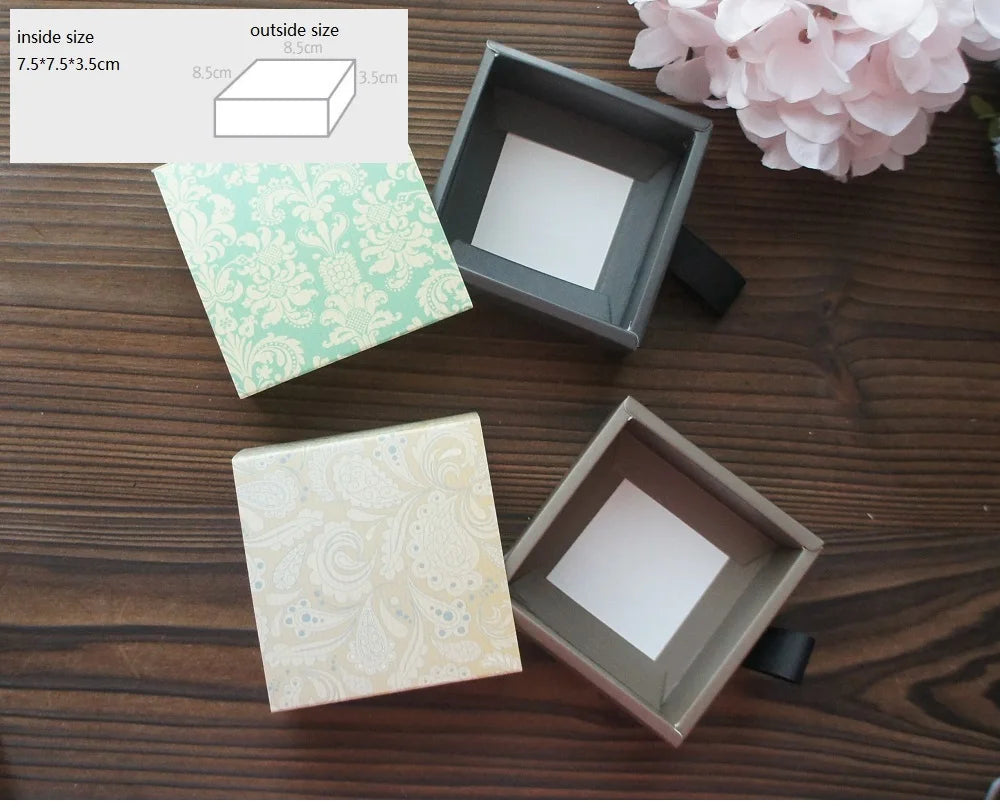 Elegantes Blau-Gelbes Blumenmuster 3 Größe 10 Set Geschenke Verpackung