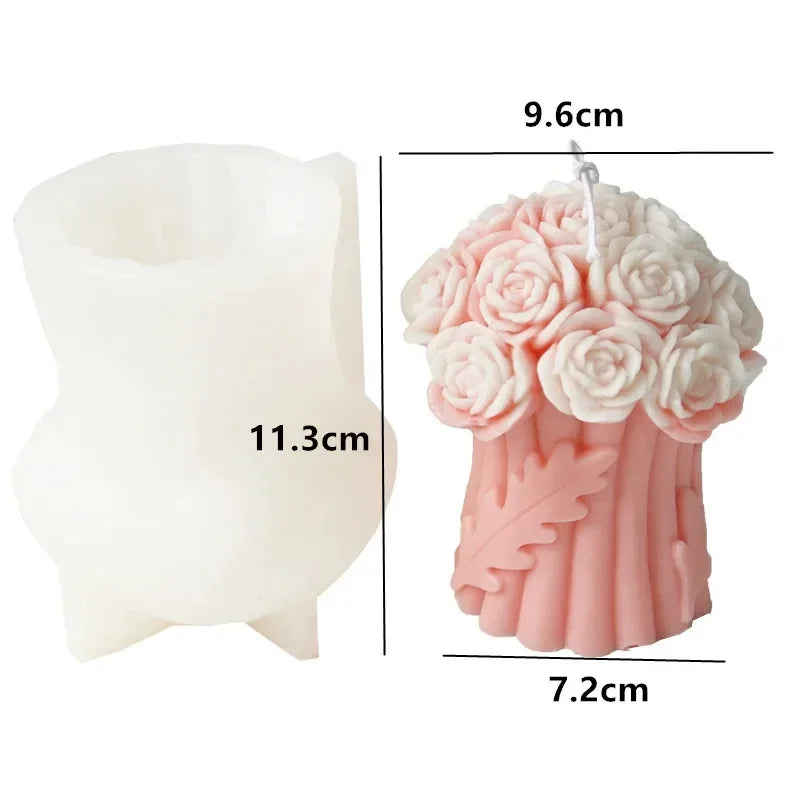 Große Pfingstrosenblütenkerzen-Silikonform 3D