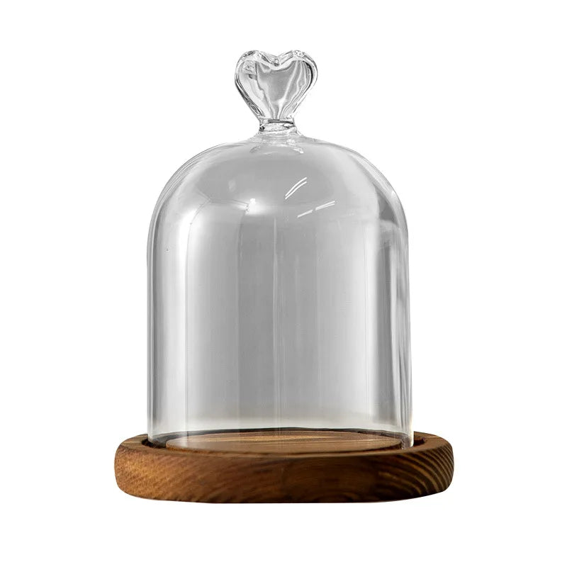 Kerzenhalter Glasdeckel Holzsockel Aromatherapie