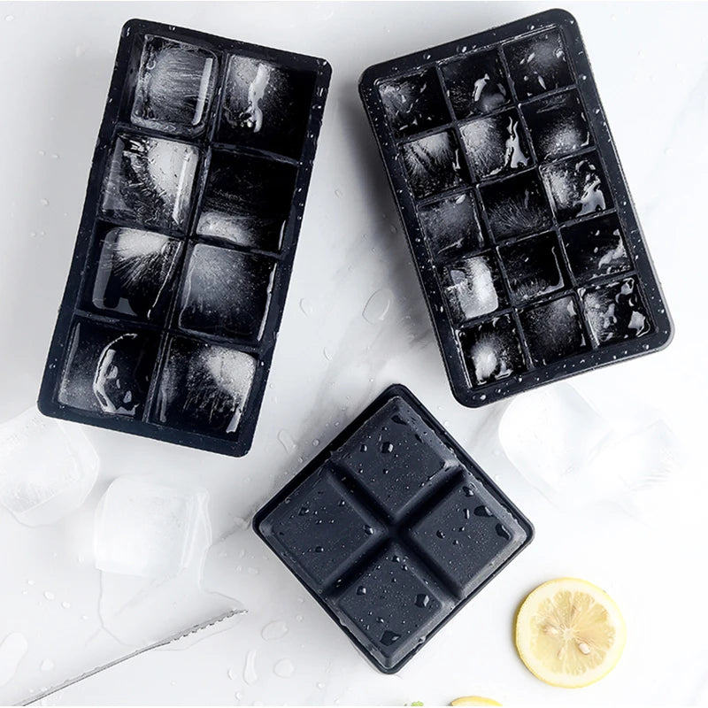 Silicone Ice Cube Molds  Home or Barware 4/6/8/15 Grids