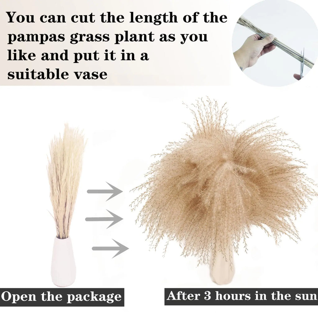 Fluffy Pampas Bunny Tail Grass Dried Artificial Flowers 120pcs