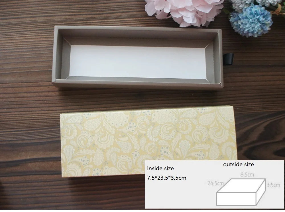 Elegantes Blau-Gelbes Blumenmuster 3 Größe 10 Set Geschenke Verpackung