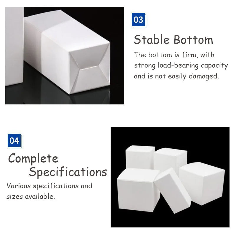 Scatola per imballaggio in cartone bianco, dimensioni multiple, 50 pezzi.