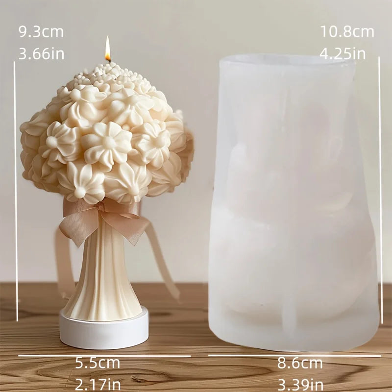 Große Pfingstrosenblütenkerzen-Silikonform 3D