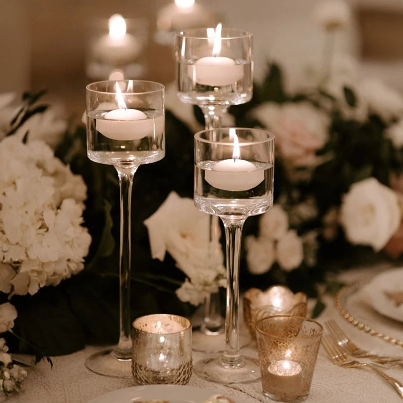 Portable Glass Candle Holder Bar Cup Tea Light