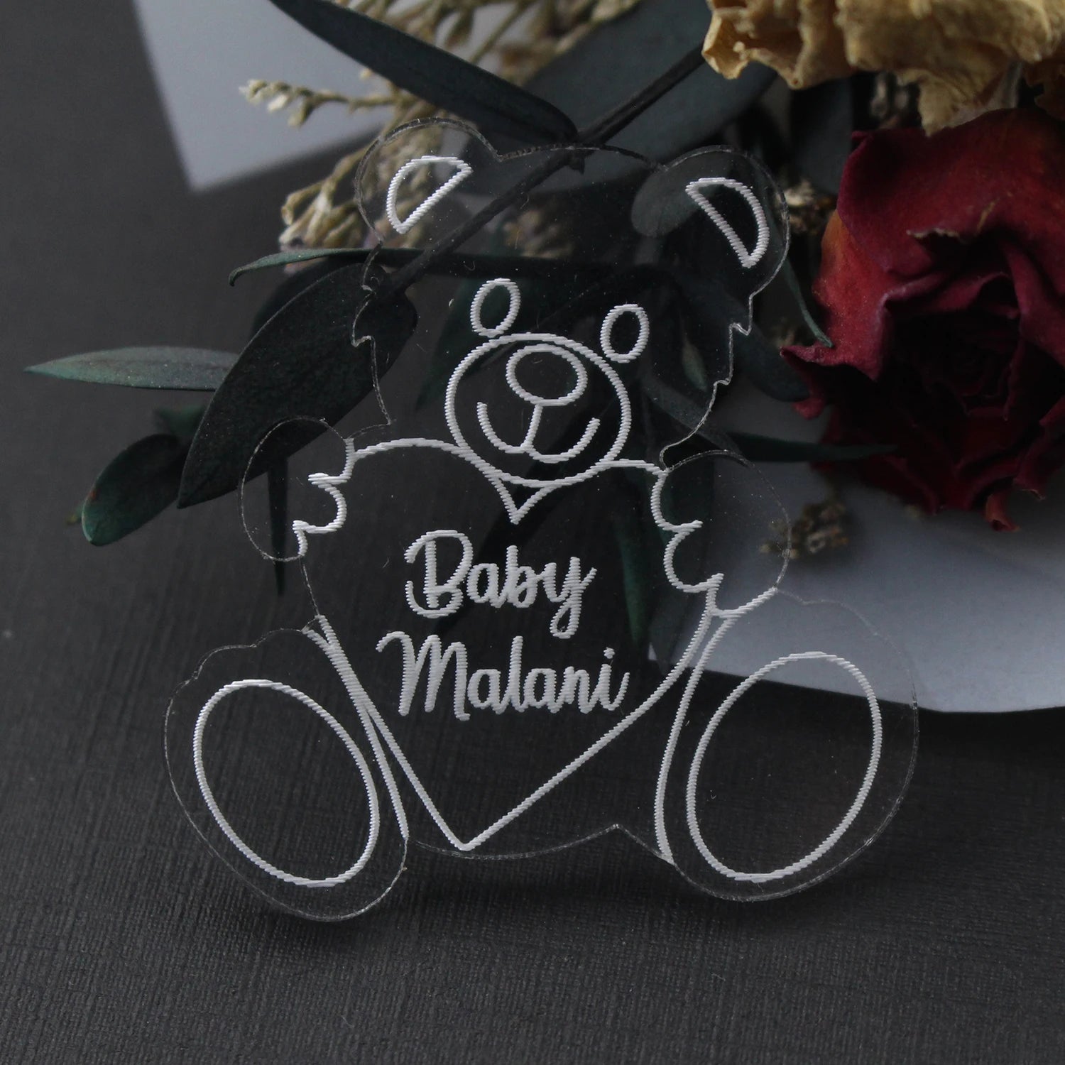Personalized Engraved Gold Teddy Bear Tags.