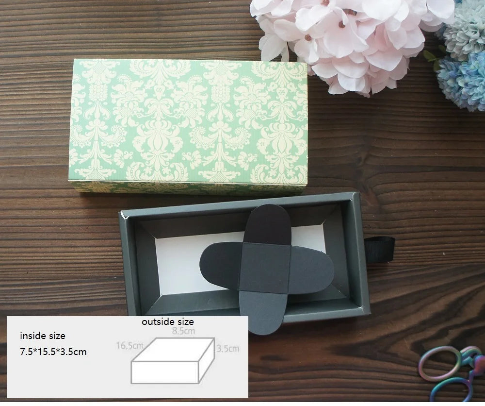 Elegantes Blau-Gelbes Blumenmuster 3 Größe 10 Set Geschenke Verpackung