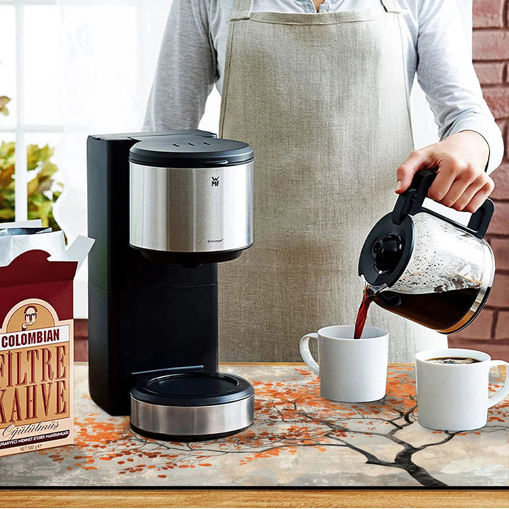 Große saugfähige Küchenmatte mit Herbstblättern, Abtropfmatte