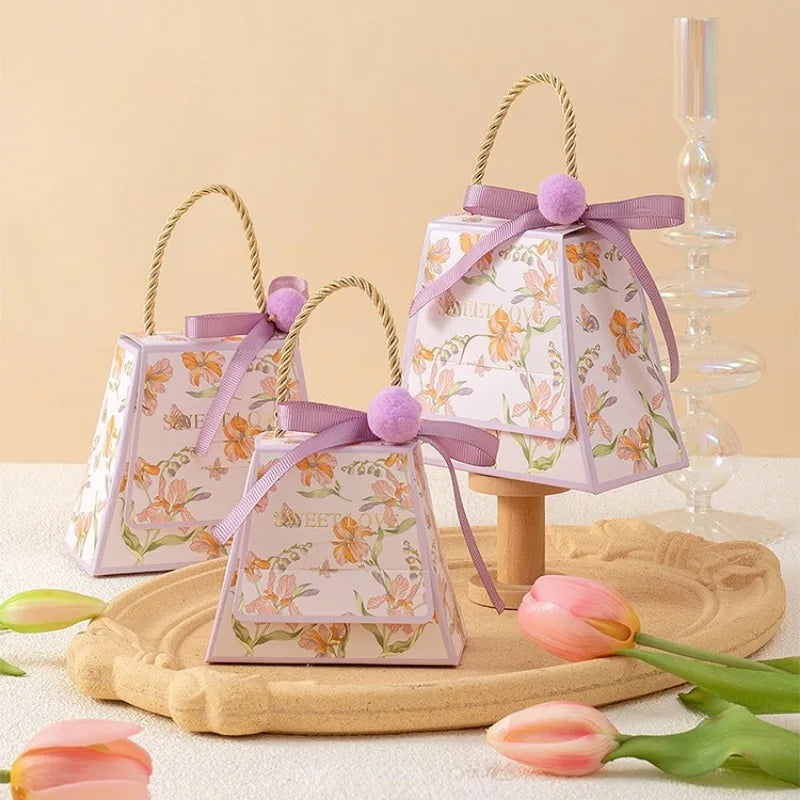 Paperboard Flower Wedding Gift Bag 10pcs