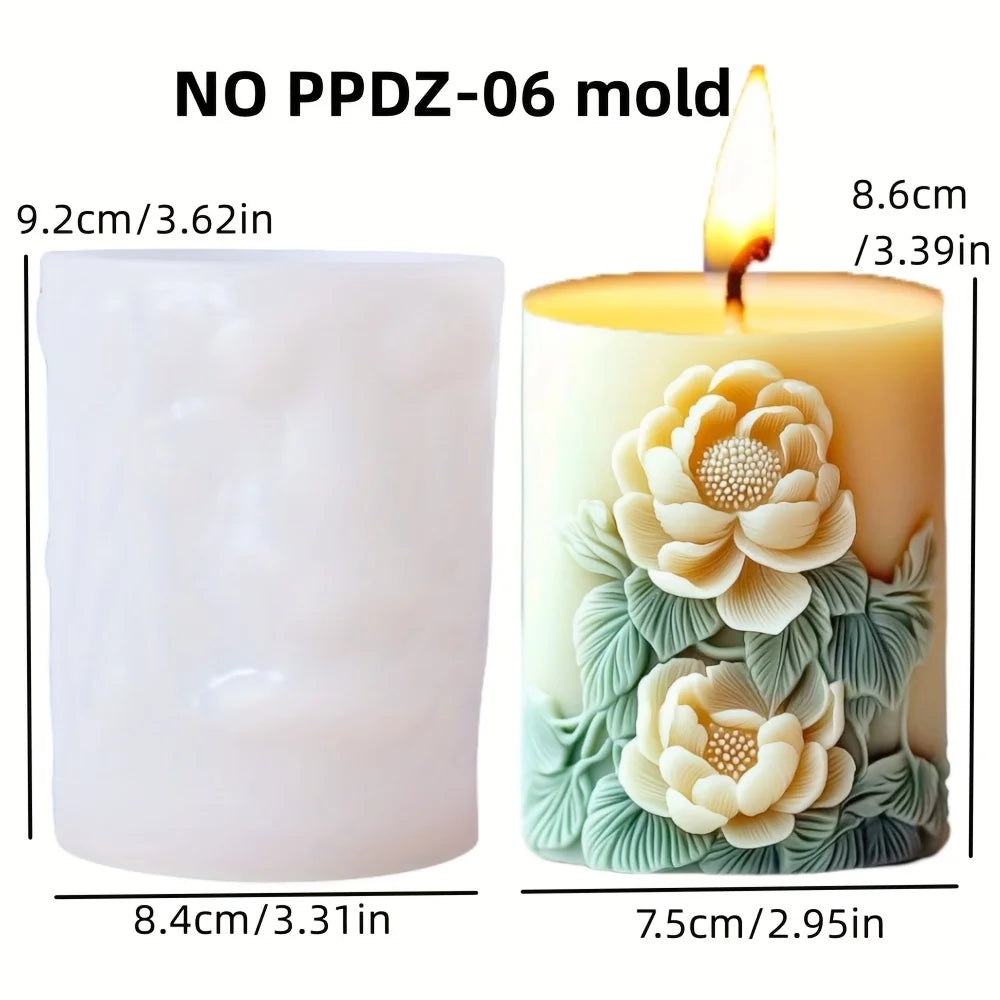 Silikonform Blume Lavendel Gips zylindrische Kerzenherstellung