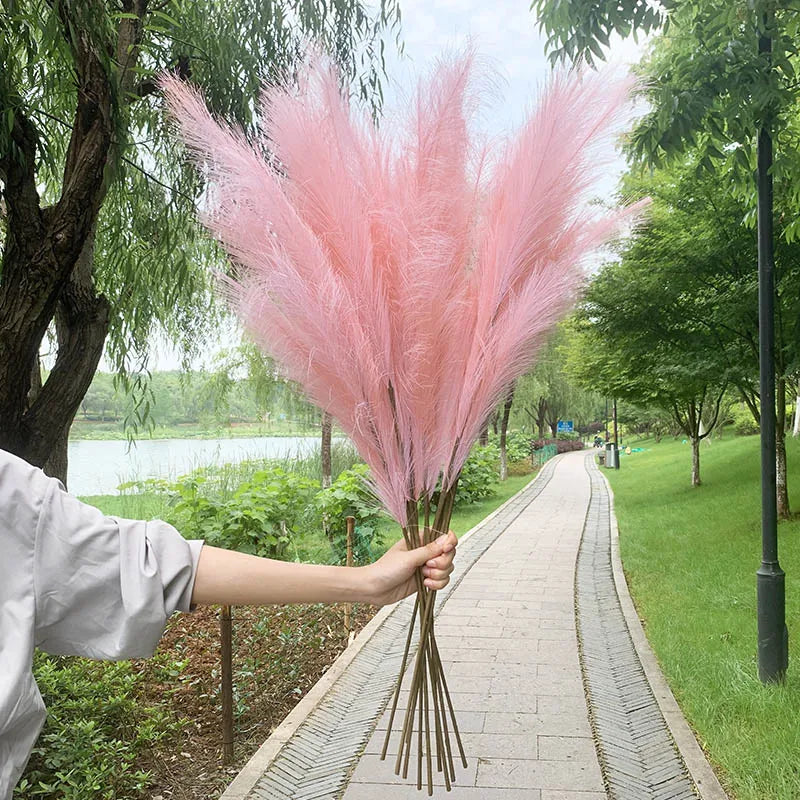 Artificial Pampas Grass Dried Reed Flowers 5pcs 100cm