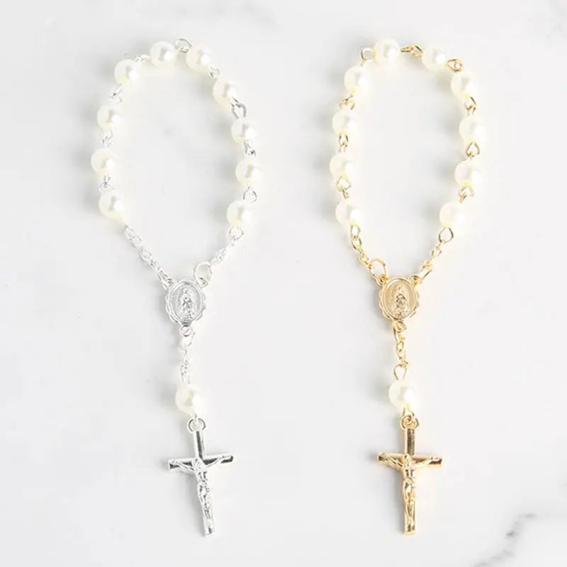 Baptism Catholic Communion 10/20pcs Rosary Bracelet Bead for Baptism Favors.