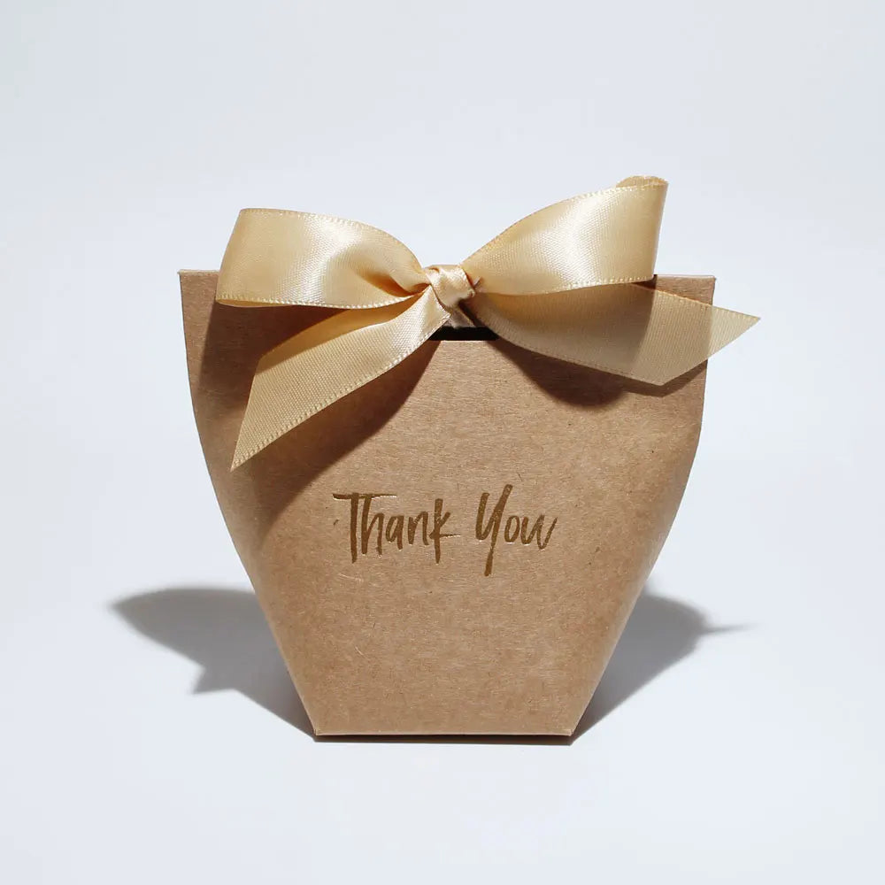 Charmante Süßigkeiten-Geschenkboxen „Danke“ mit Schleife