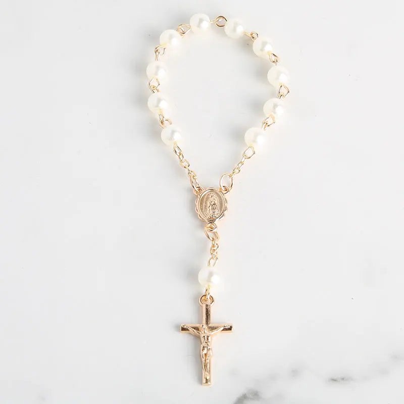 Baptism Catholic Communion 10/20pcs Rosary Bracelet Bead for Baptism Favors.