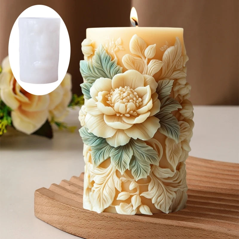 Silikonform Blume Lavendel Gips zylindrische Kerzenherstellung