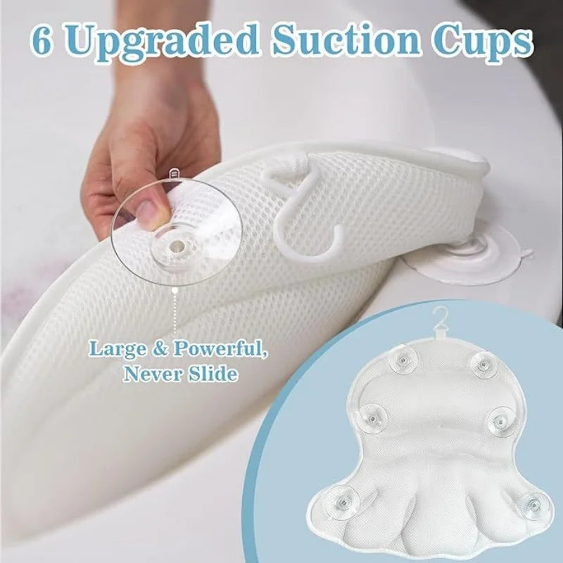 Pillow Neck Back Support Headrest Bathroom Non-Slip Cushion