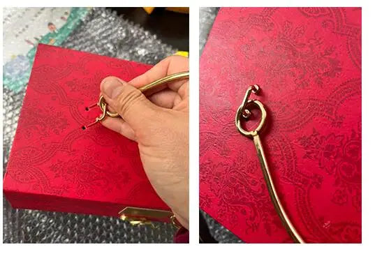 Metal Handheld Gift Box With Luxury Scarf.