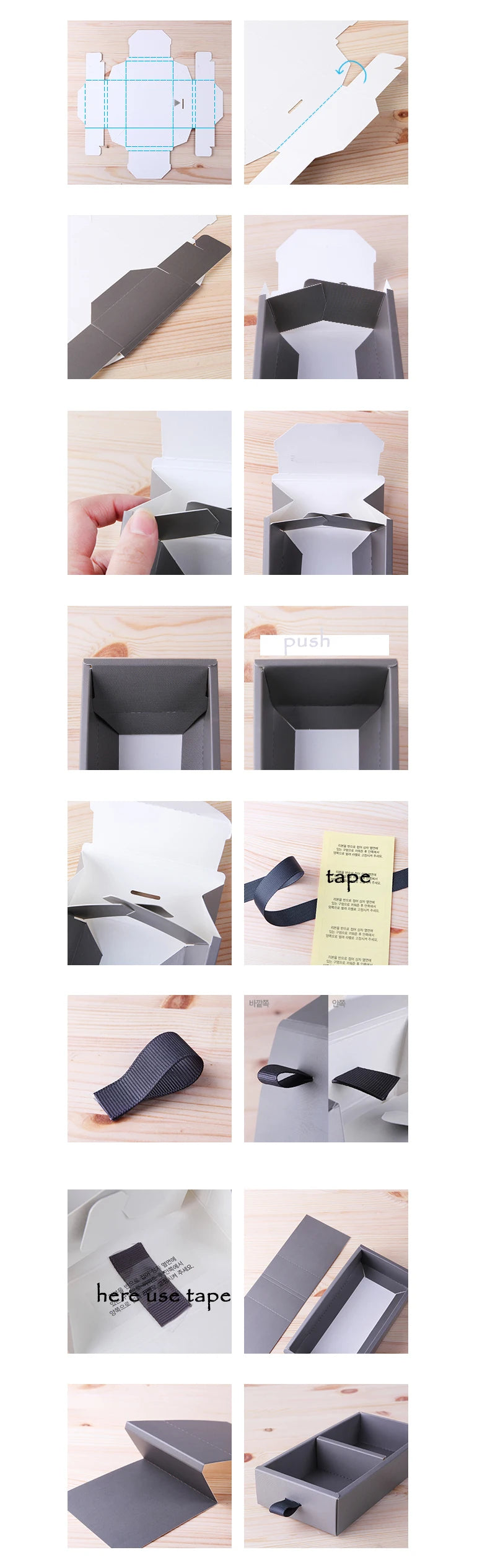 Elegantes Blau-Gelbes Blumenmuster 3 Größe 10 Set Geschenke Verpackung