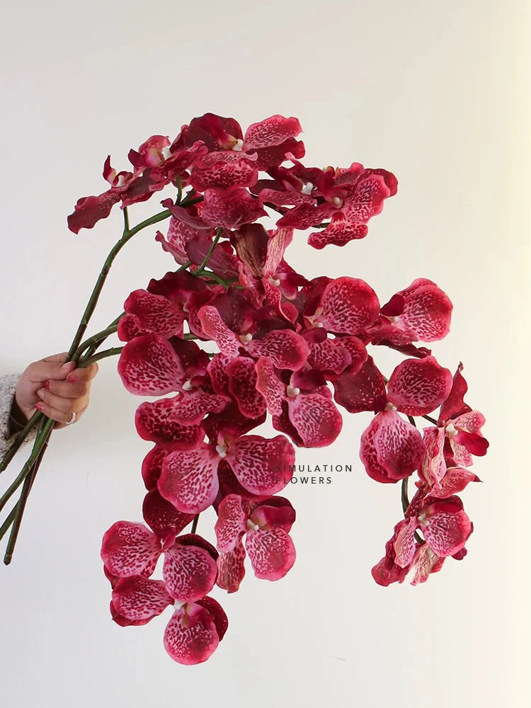 Artificial Vanda Orchid Stem Deep Pink Orchid.