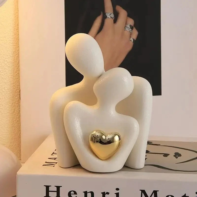 Romantische Liebesumarmungs-Statue, Ornament-Paar-Set, Valentinstagsgeschenk.