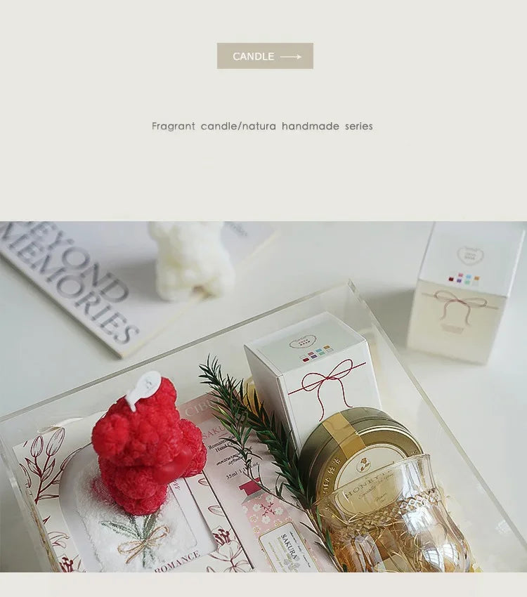 Candela Orso Romantica e Carina, Cera di Soia, Aromaterapia, Piccola, Profumata