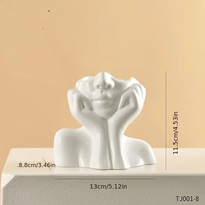 American Face Holding Vase Decoration Living Room Flower Table Decoration.
