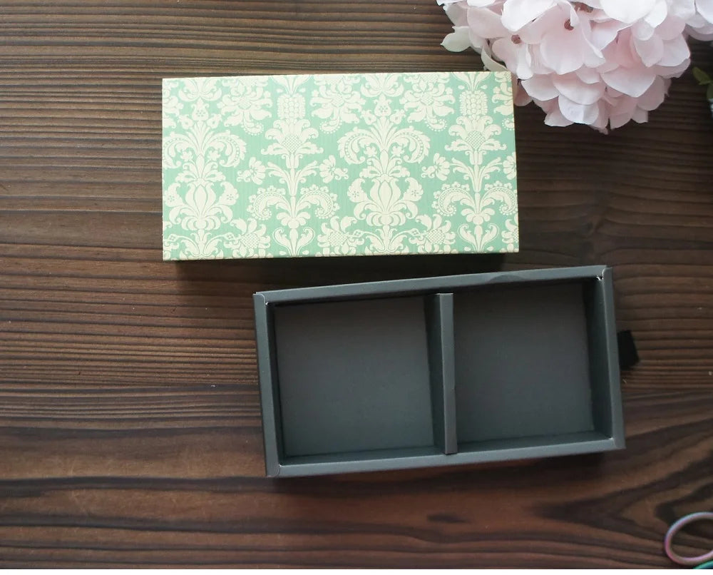 Elegantes Blau-Gelbes Blumenmuster 3 Größe 10 Set Geschenke Verpackung