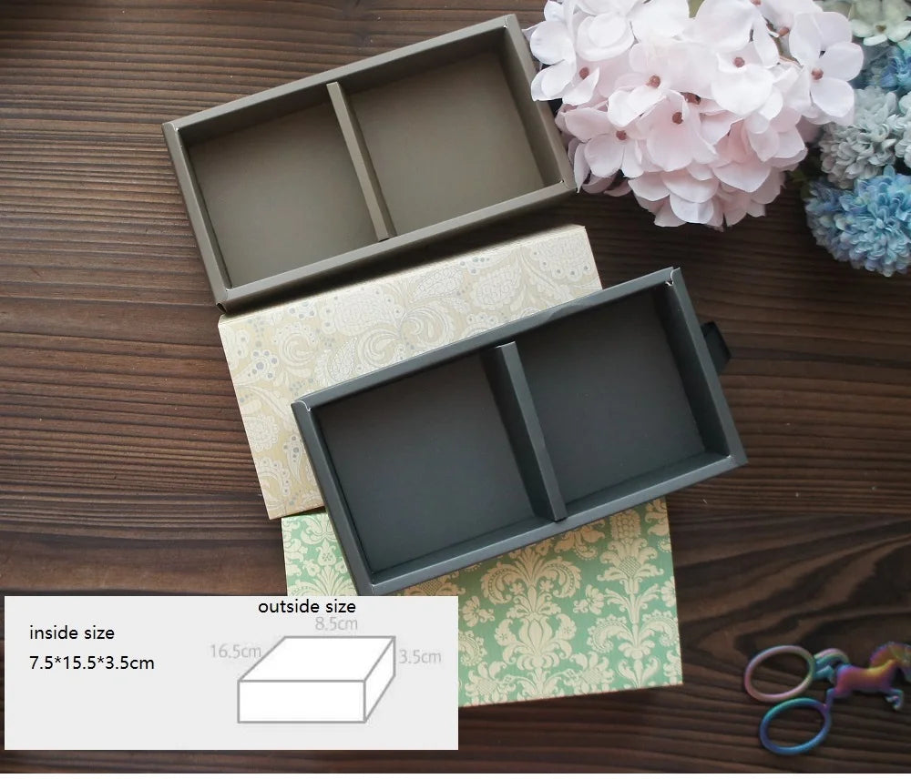 Elegantes Blau-Gelbes Blumenmuster 3 Größe 10 Set Geschenke Verpackung