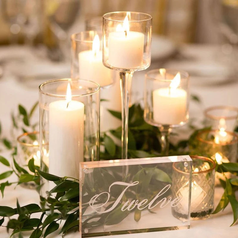 Portable Glass Candle Holder Bar Cup Tea Light