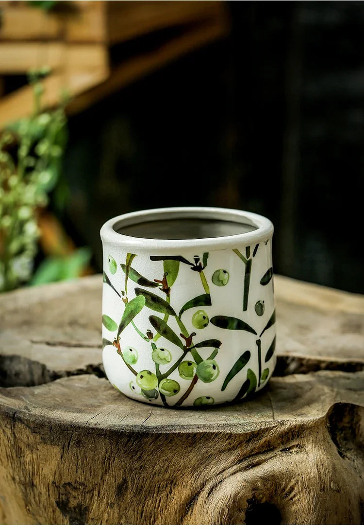Grape flower pots ceramics indoor and outdoor pastoral style.