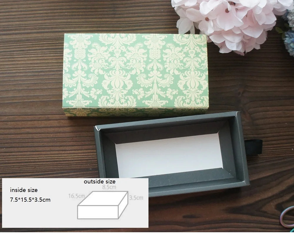 Elegantes Blau-Gelbes Blumenmuster 3 Größe 10 Set Geschenke Verpackung