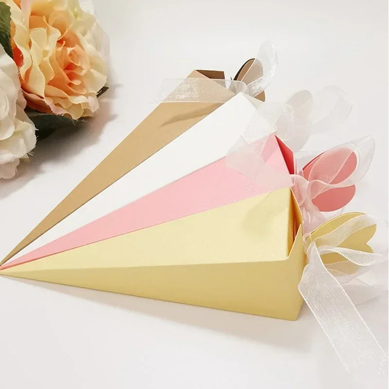 Cone Shaped Candy/Rice Box Wedding Party Favor