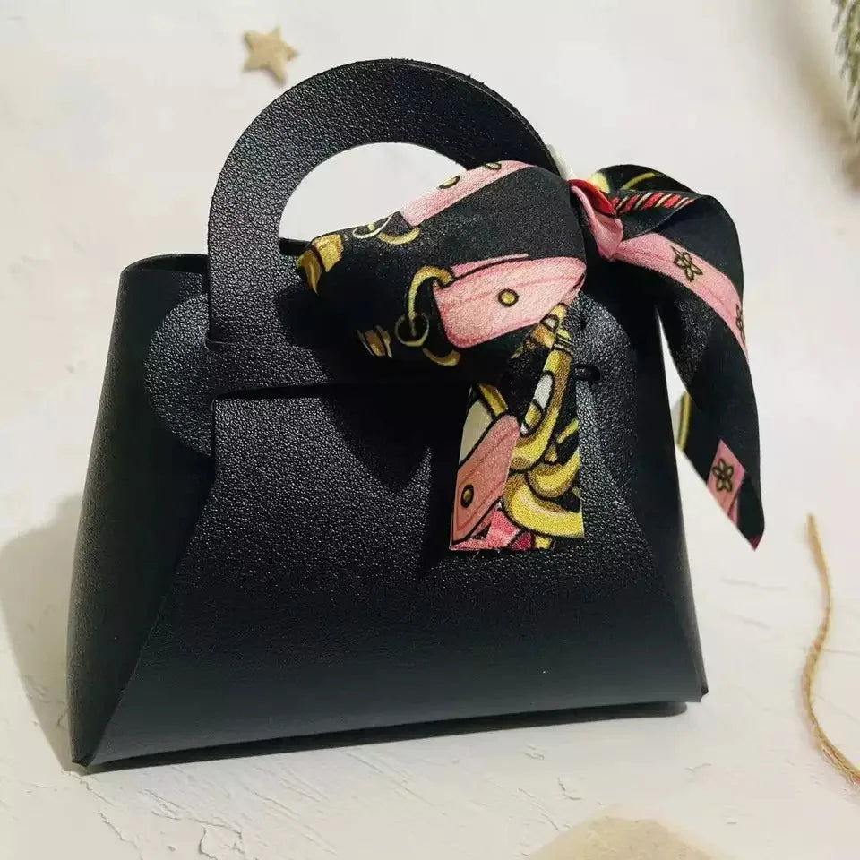 Große Geschenktüte aus Leder mit Schal für Hochzeitsfeiern, 10-teilige Geschenkverpackung.