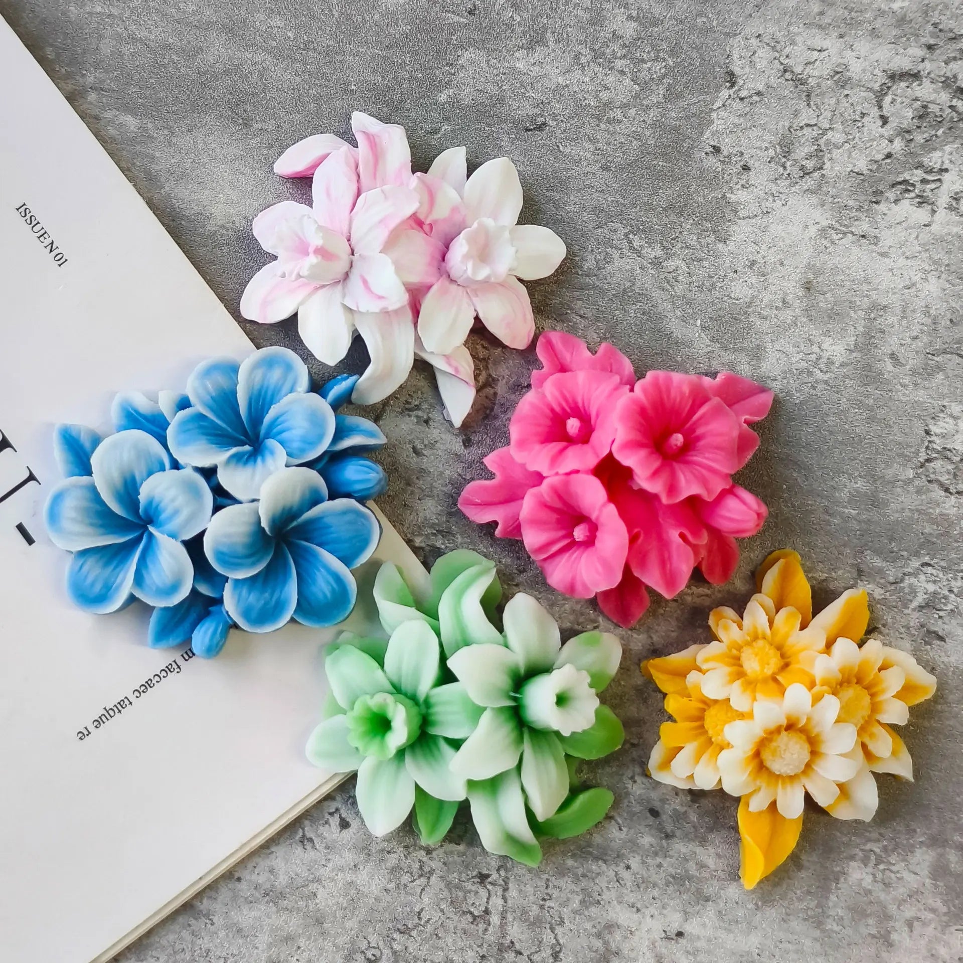 Stampo in silicone a forma di fiore per candele fai da te per aromaterapia