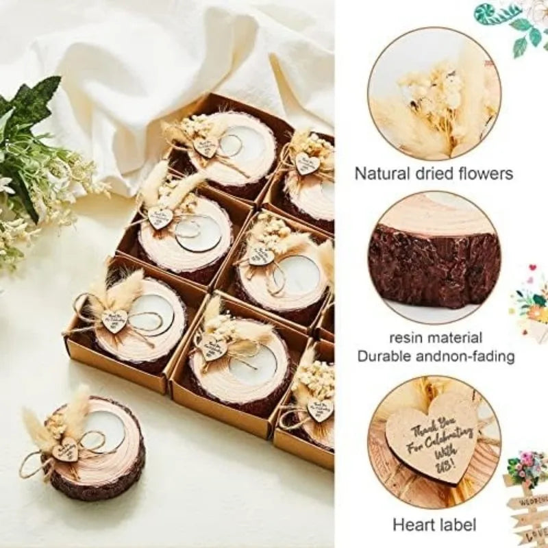 Gastgeschenk Kerzen Hochzeit Holz Teelicht Kerzenhalter 10/15/20 Stück Geschenke Party Favors