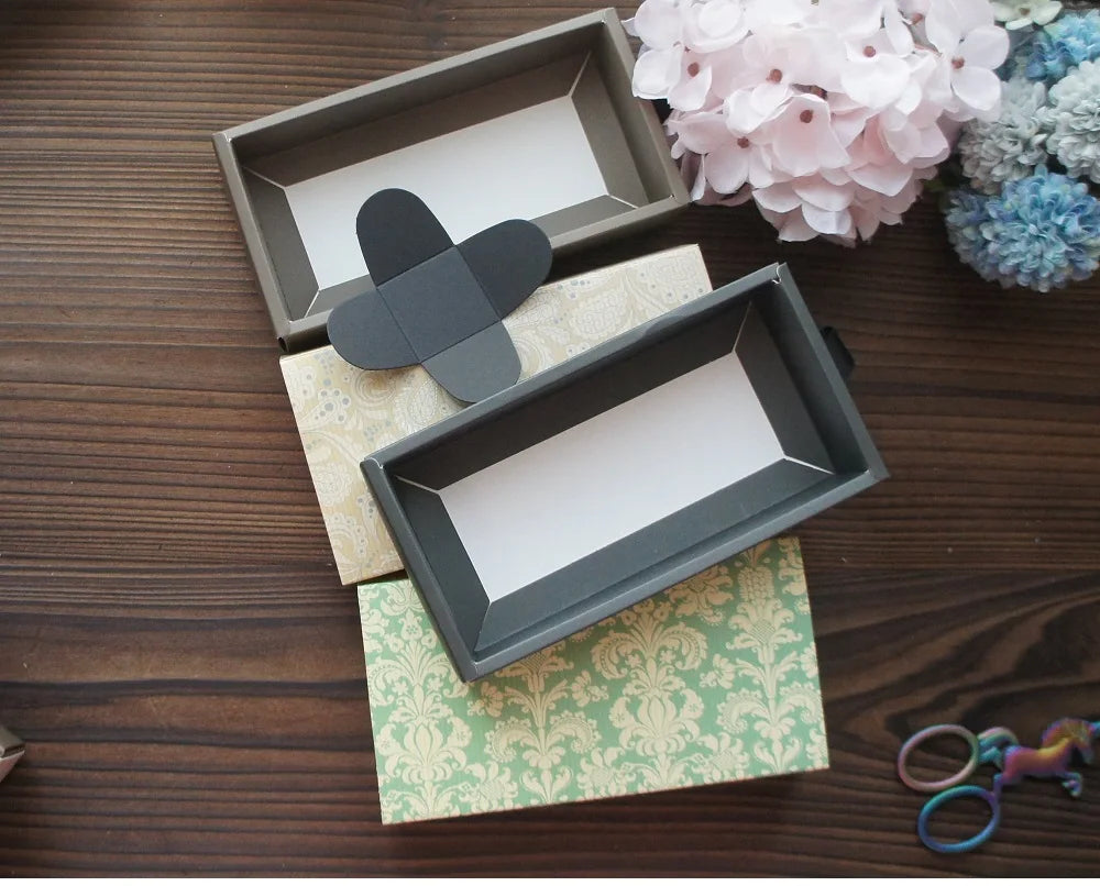 Elegantes Blau-Gelbes Blumenmuster 3 Größe 10 Set Geschenke Verpackung