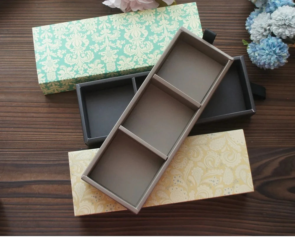 Elegantes Blau-Gelbes Blumenmuster 3 Größe 10 Set Geschenke Verpackung