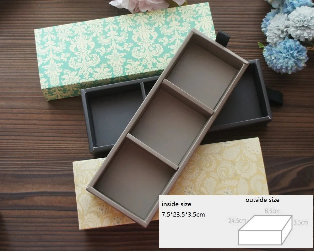 Elegantes Blau-Gelbes Blumenmuster 3 Größe 10 Set Geschenke Verpackung