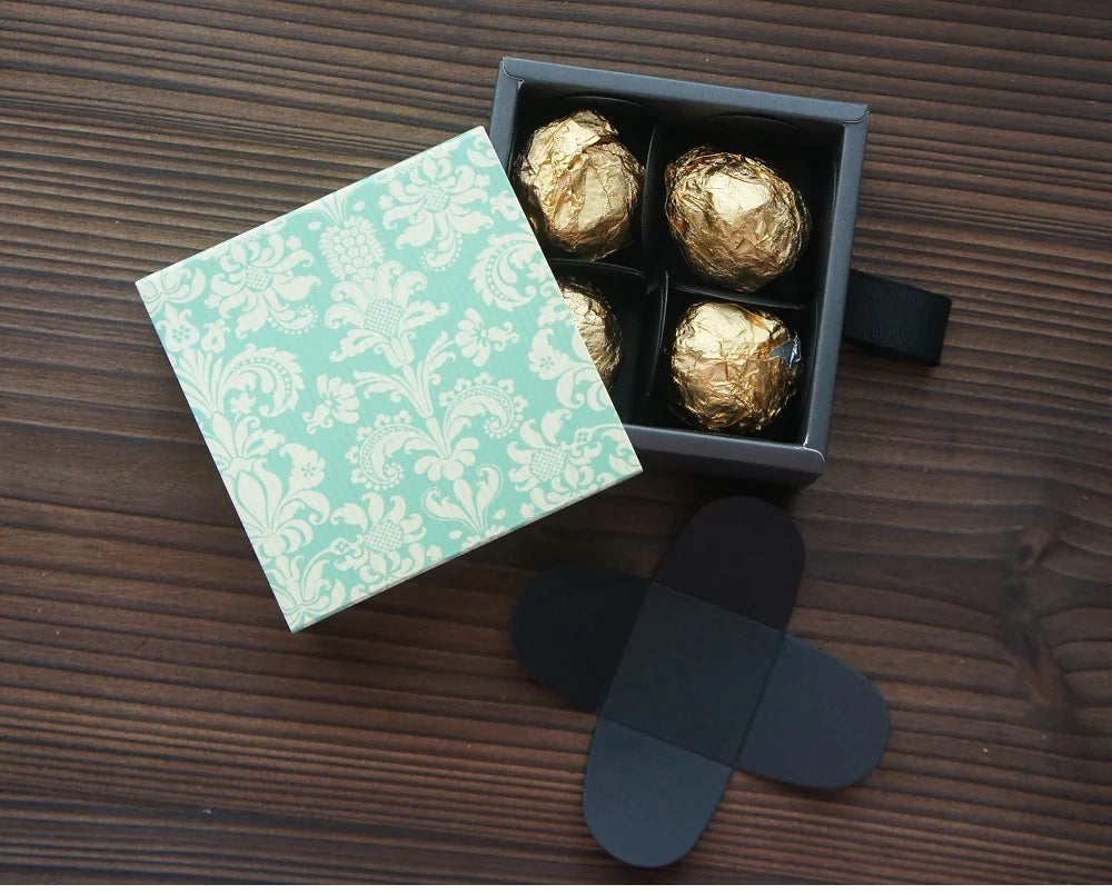 Elegantes Blau-Gelbes Blumenmuster 3 Größe 10 Set Geschenke Verpackung