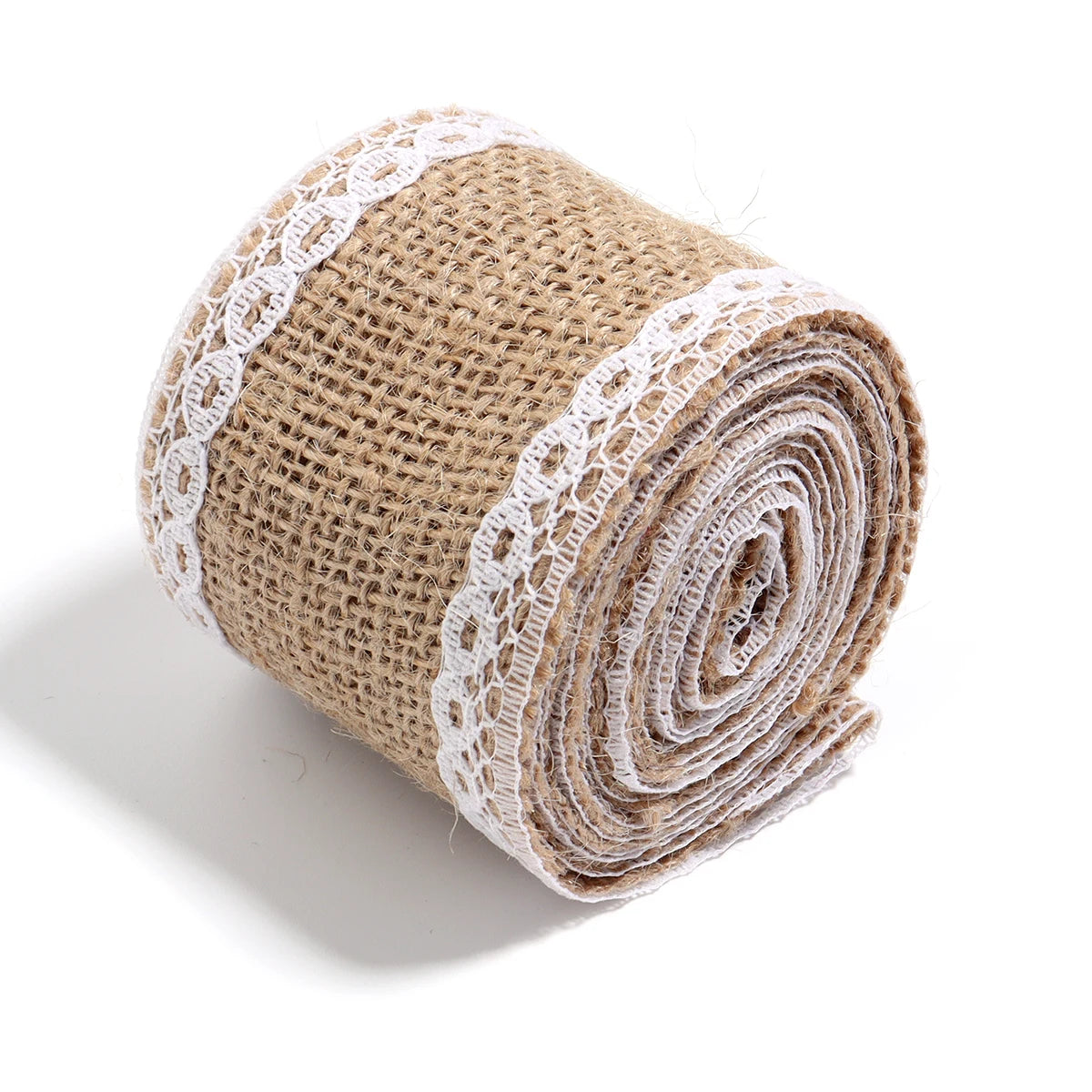 Natürliche Spitzenbänder aus Leinen und Jute, 2 Yards/Rolle.