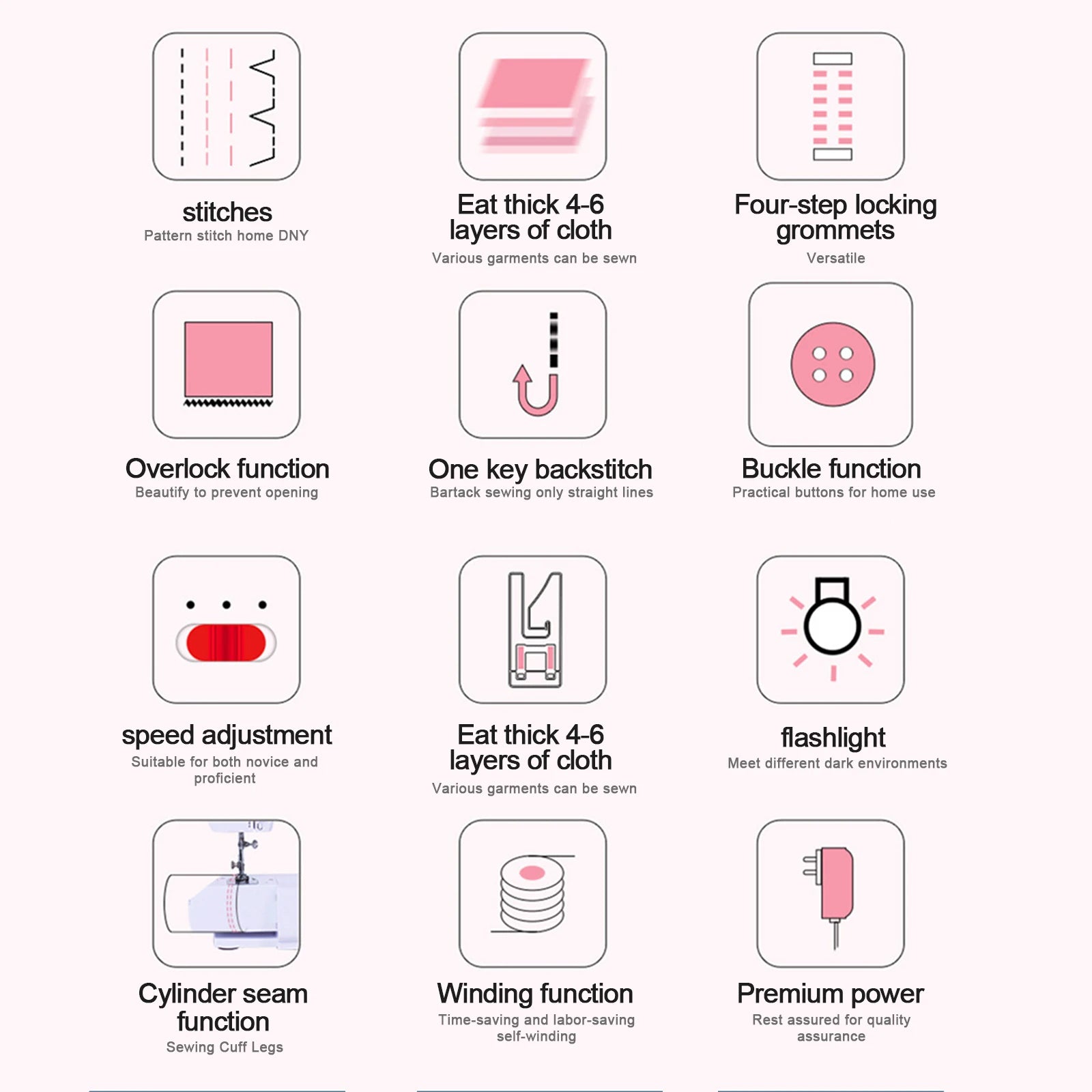 Electric Sewing Machine Mini Household Double Thread Sewing Machine.