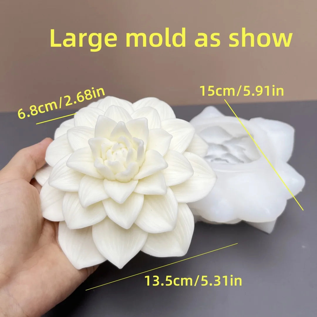 Große Pfingstrosenblütenkerzen-Silikonform 3D