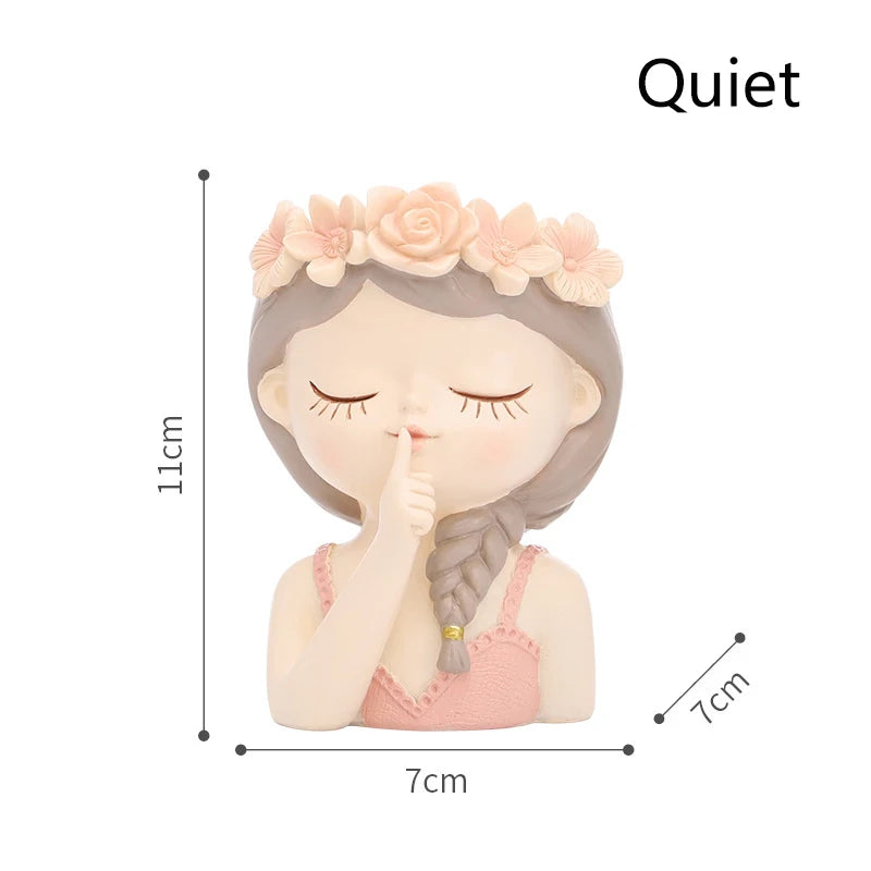 Creative Fairy Flower Pot Resin Gardening Vase Green Plants.