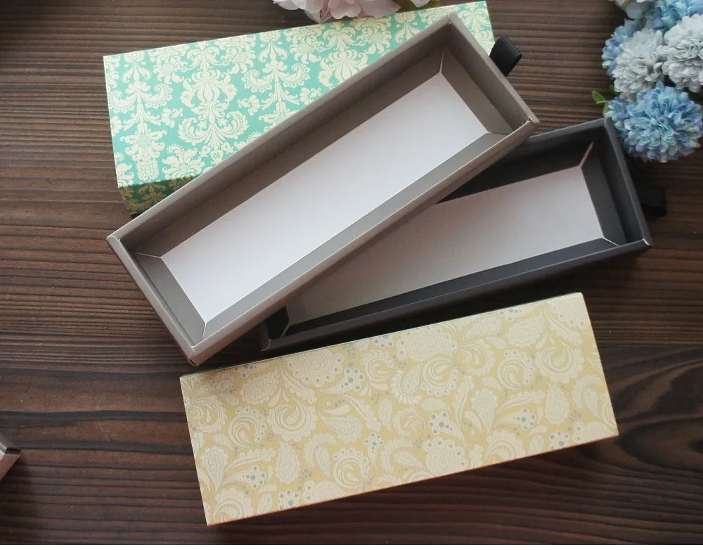 Elegantes Blau-Gelbes Blumenmuster 3 Größe 10 Set Geschenke Verpackung