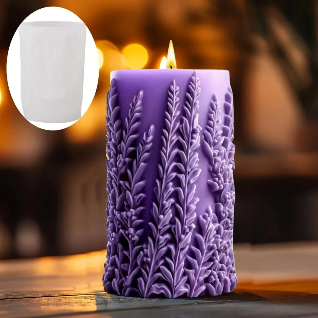 Silikonform Blume Lavendel Gips zylindrische Kerzenherstellung