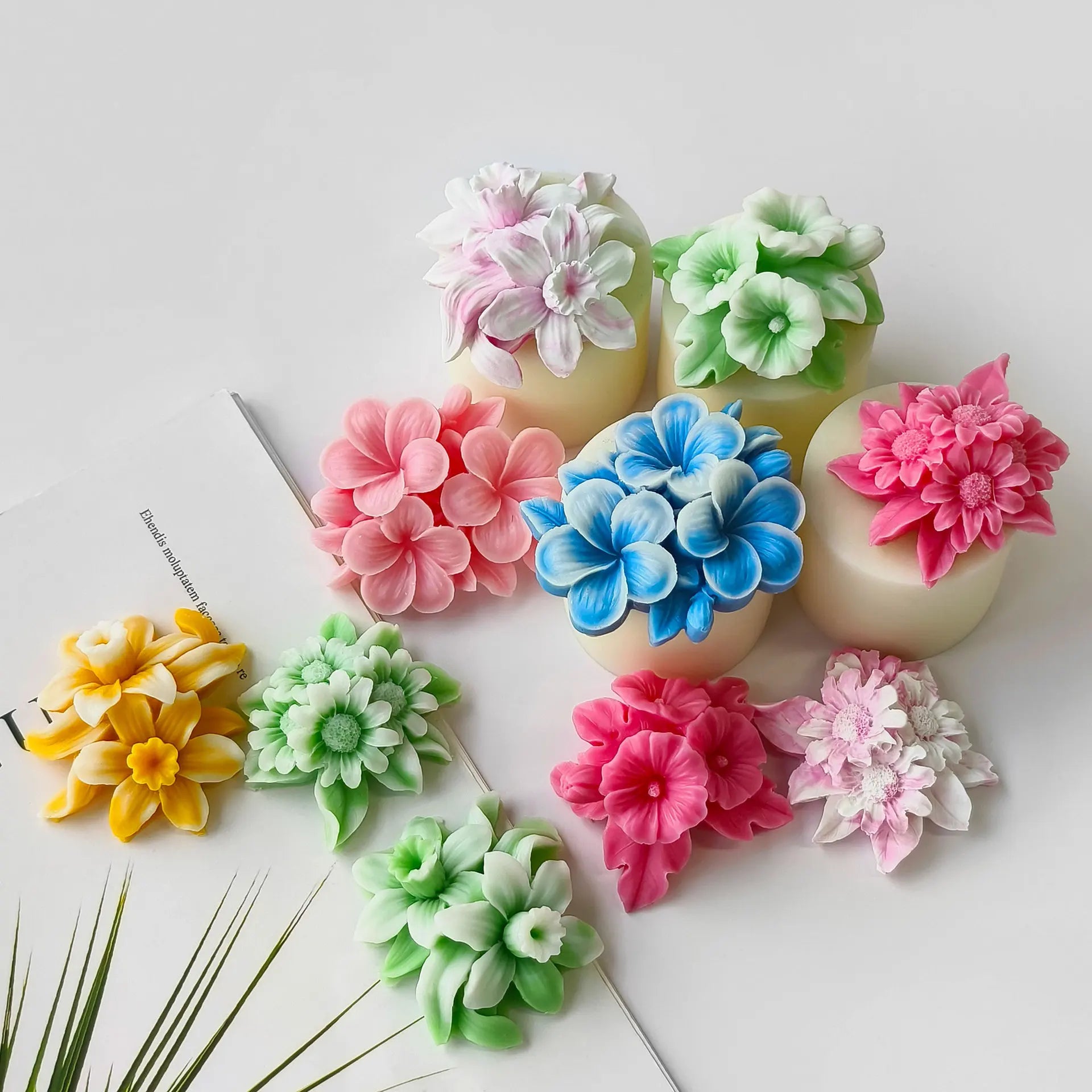 Stampo in silicone a forma di fiore per candele fai da te per aromaterapia