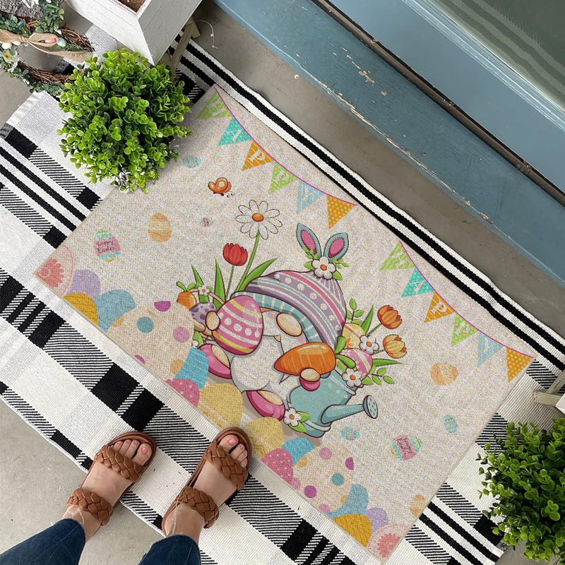 Easter Bunny Floor Mat Flower Decoration