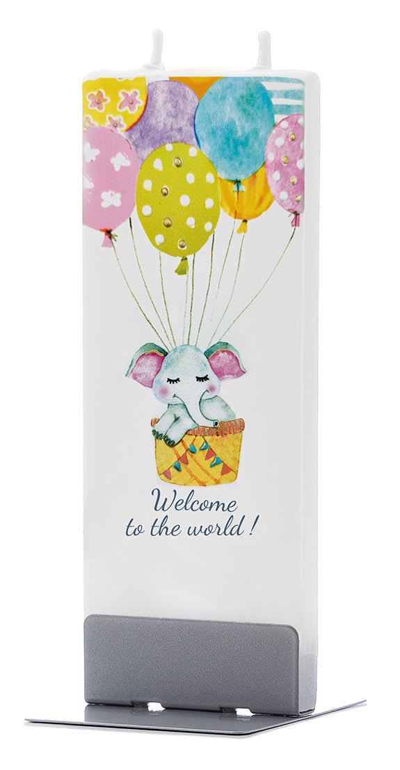 Candela decorativa FLATYZ Candela piatta artigianale Benvenuto piccolo