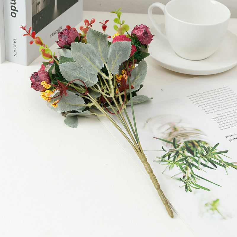 Silk Artificial Flower Rose Simulation European Diamond