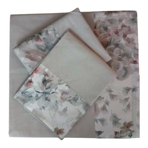 Komplettes Letto Clori in Percalle di cotone Balza a Fiori | Hergestellt in Italien